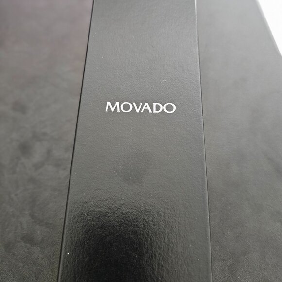 Women Movado Museum Watch 18K Gold Plated Stainless Back Leather Wristband